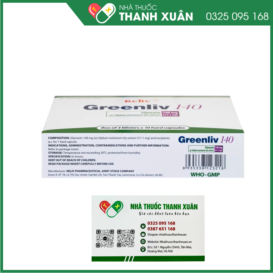 Greenliv 140 Reliv điều trị rối loạn tiêu hóa trong các bệnh về gan